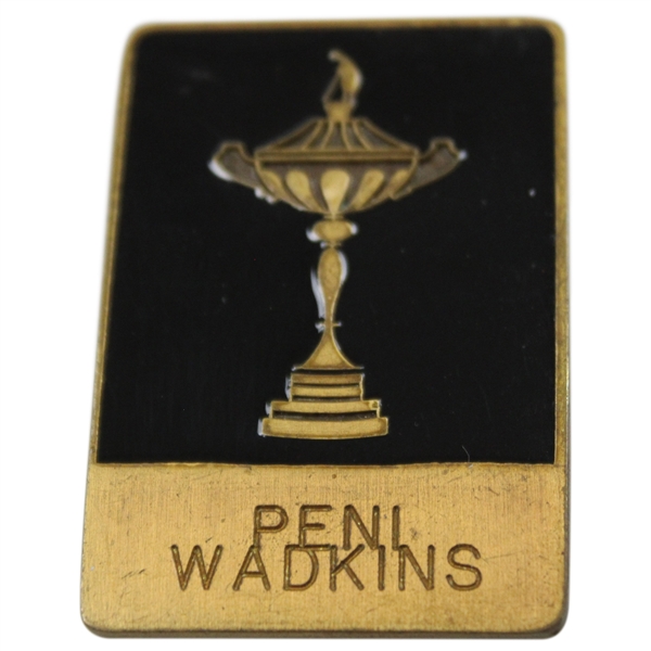 Lanny Wadkins Wife Peni Ryder Cup Name Tag Badge