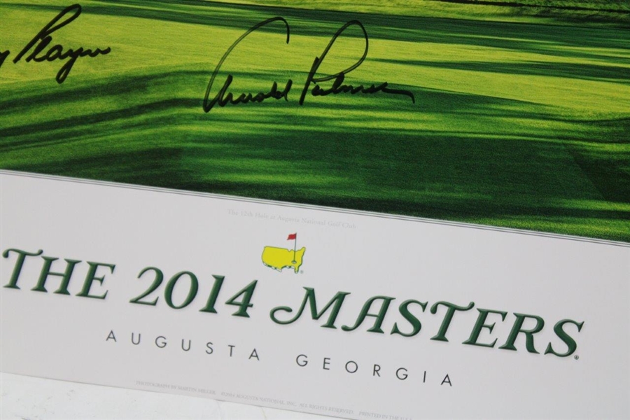 Arnold Palmer, Jack Nicklaus & Gary Player 'Big Three' Signed 2014 Masters Tournament Poster JSA ALOA