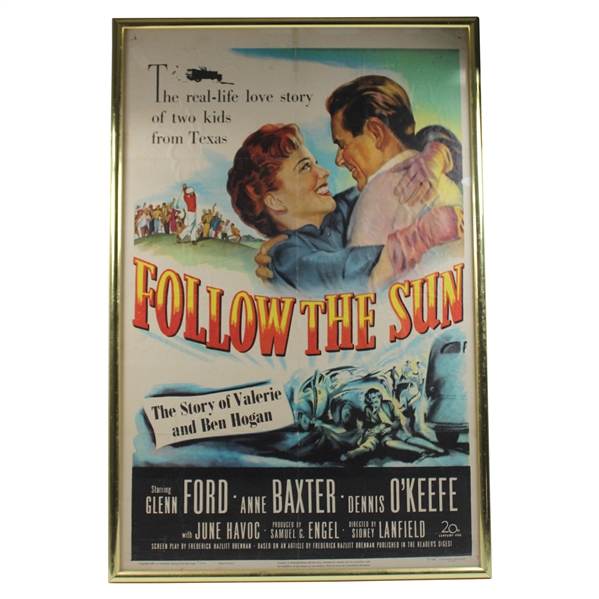 Follow The Sun Movie Poster About Ben Hogans Life - Framed