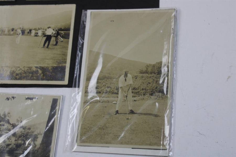 c.1910 Early Six (6) Photos of Golfers - One Showing a Half Way Refreshment Wagon