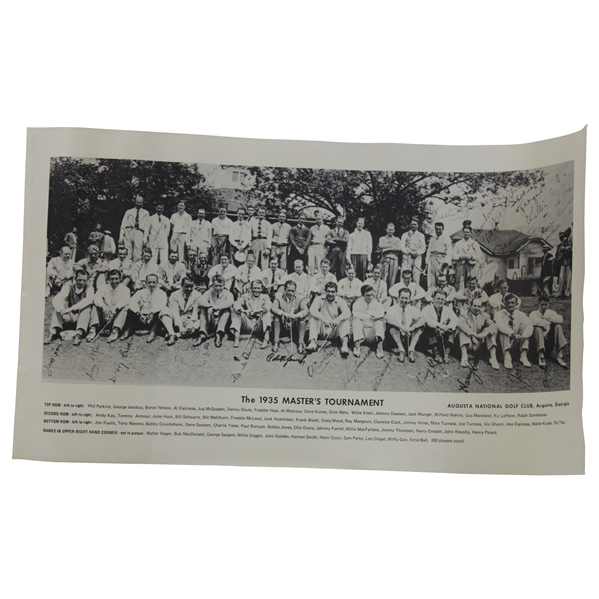 1935 2nd Masters Tournament Field Photo - 60 Players Pictured