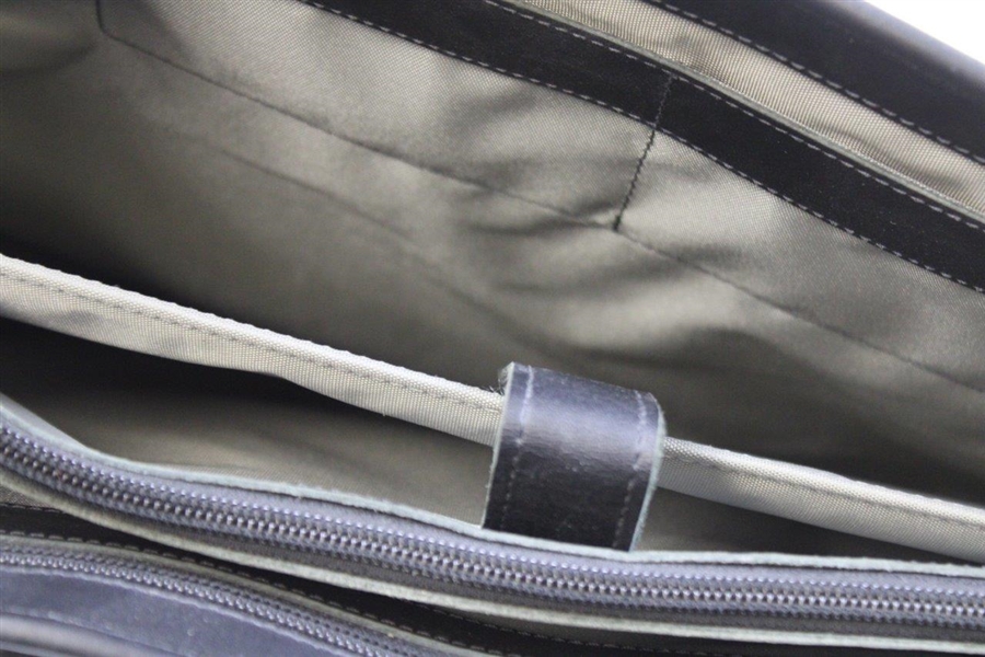 Masters Logo Black Premium Leather Purse/Laptop Bag