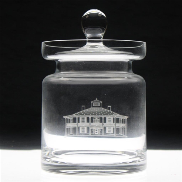 Augusta National Clubhouse Logo Glass Biscuit Barrel w/Lid