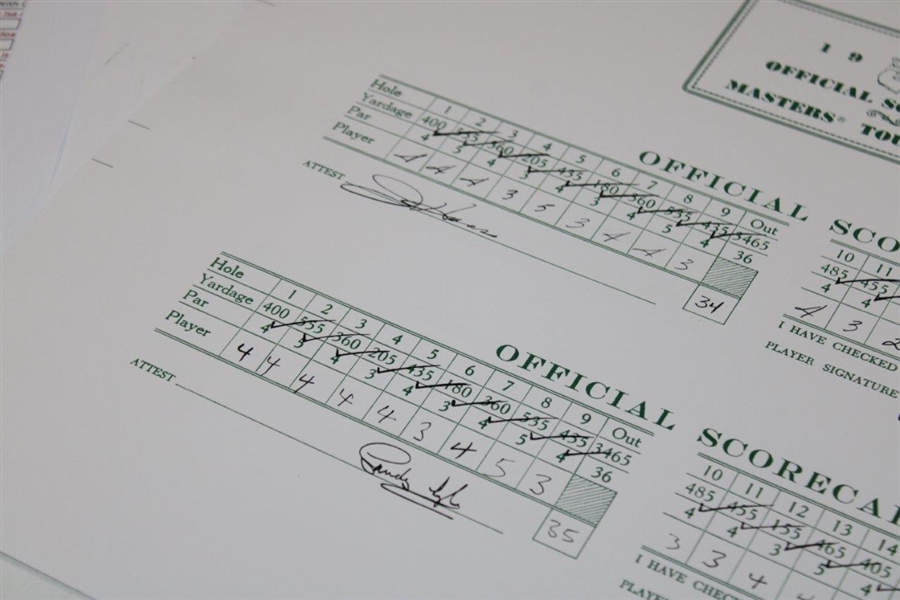 Jack Nicklaus Signed 1986 Masters Winning (4) Scorecards w/ Fanatics Hologram Authentication 