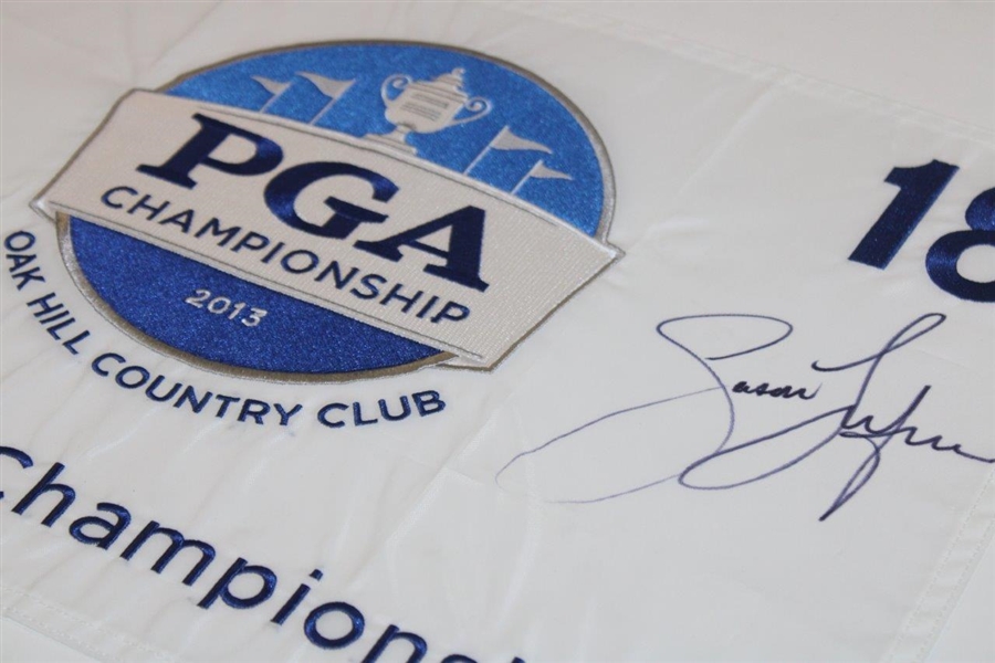 Jason Dufner Signed 2013 PGA Championship at Oak Hill CC Embroidered Flag JSA ALOA
