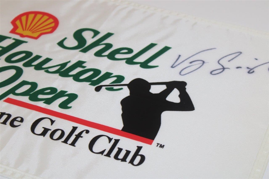 V. J. Singh Signed 2005 Shell Houston Open at Redstone GC Course Used Flag JSA ALOA