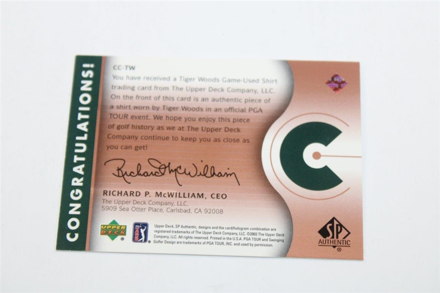 Tiger Woods Course Classics UD SP Authentic Game Used Shirt Patch Card