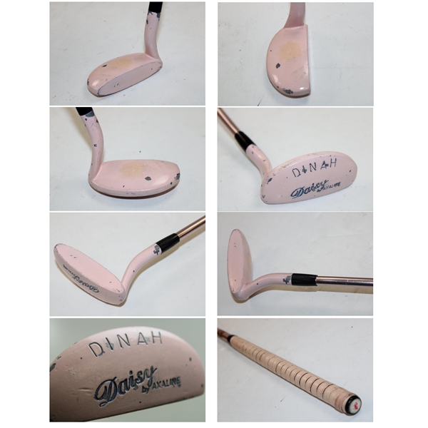 Dinah Shore's Personal Stan Thompson Irons, Woods & Pink Dinah Mallet Putter in Bag