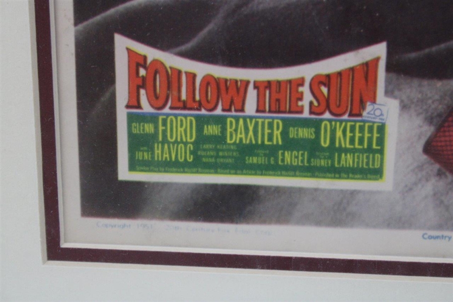 Ben Hogan Follow The Sun Lobby Card Poster - Framed