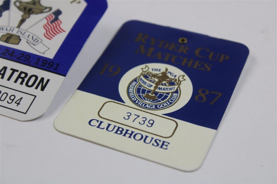 1987 & 1991 Ryder Cup Badges