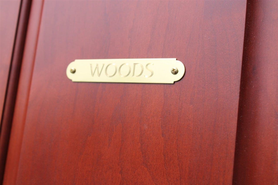 Tiger Woods' Original World Golf Hall of Fame Cherry Wood Locker Door