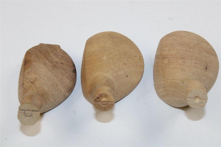 Three (3) Persimmon Unfinished Wood Heads