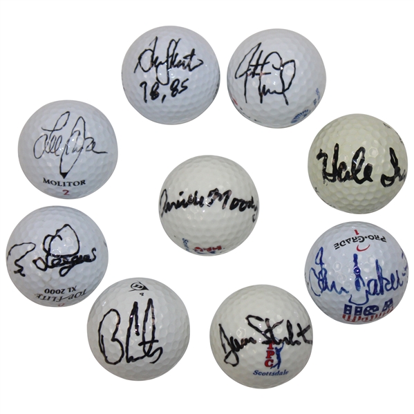 Moody, North, Irwin, Curtis & Five (5) other Major Champs Signed Golf Balls JSA ALOA