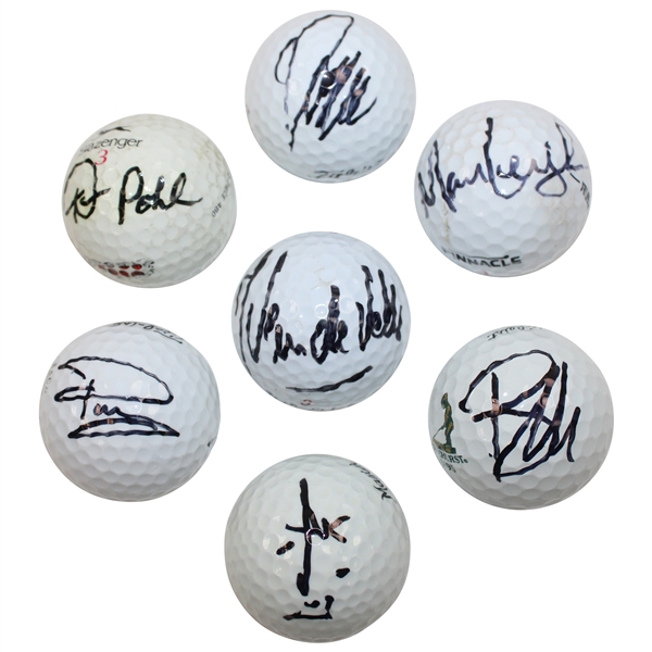 Jean van de Velde, Casey & Five (5) other Golf Stars Signed Golf Balls JSA ALOA