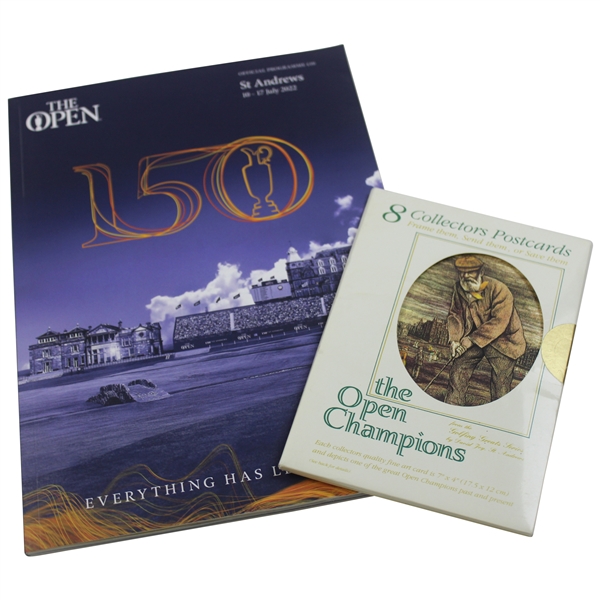 2022 The Open Championship 150th Ann. Program w/Eight (8) Open Champions Postcards