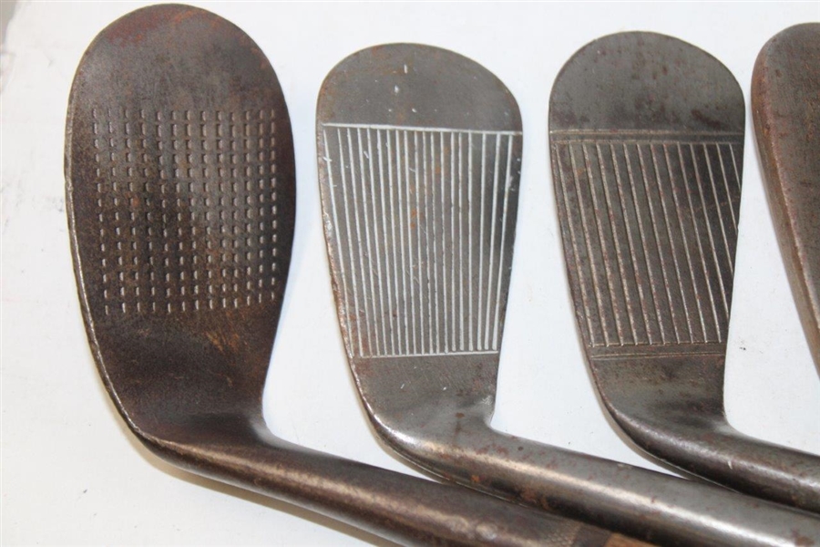 9 Wood Shaft Clubs Including Putters (3), LH Jigger, Niblick, Mashie (3) & Mid Iron