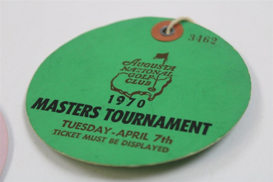 1970, 1975, 1977, 1980 & 1987 Masters Tournament Practice Round Tickets