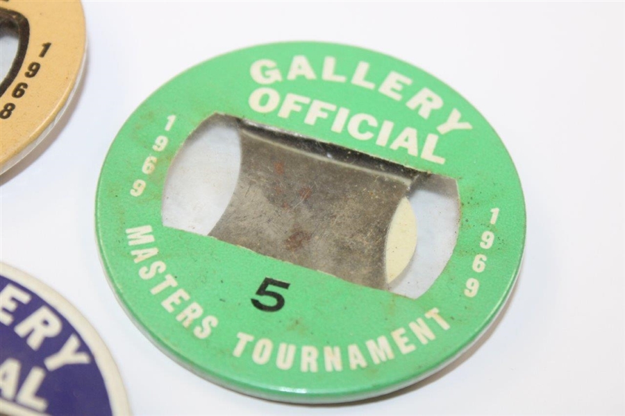 1967, 1968 & 1969 Masters Tournament Gallery Official Badges - #16, #14 & #5