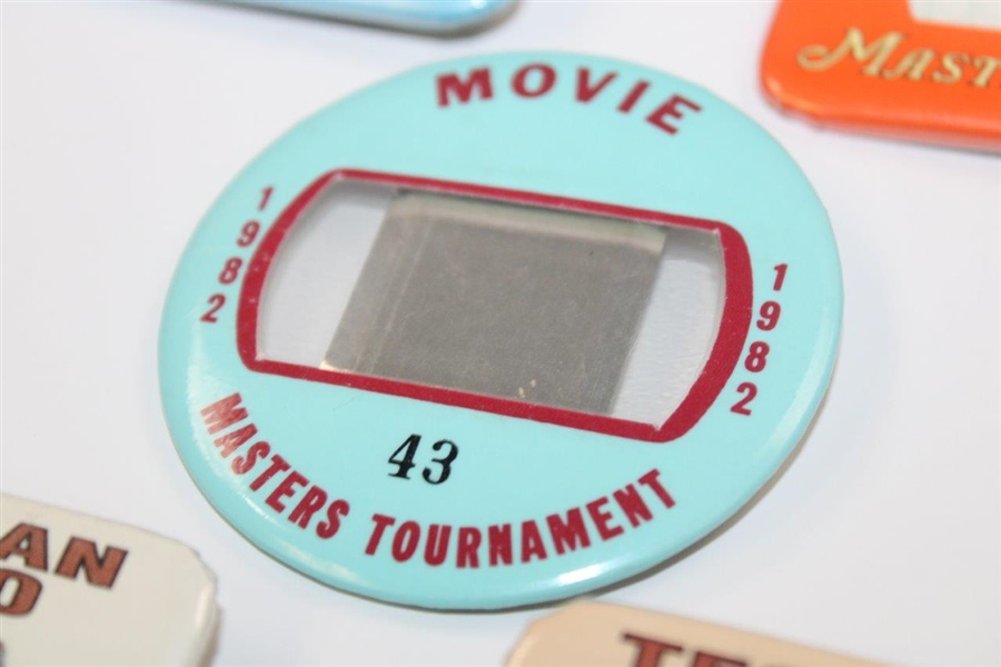 Five (5) Masters Tournament Technician TV-Radio & Movie Badges - 1982, 1989 (x2), 1990 & 1996