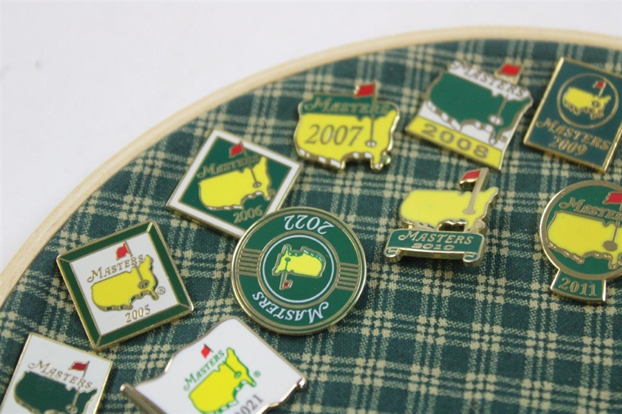 Complete Run of Thirty-Three (33) Masters Tournament Pins from 1989-2022