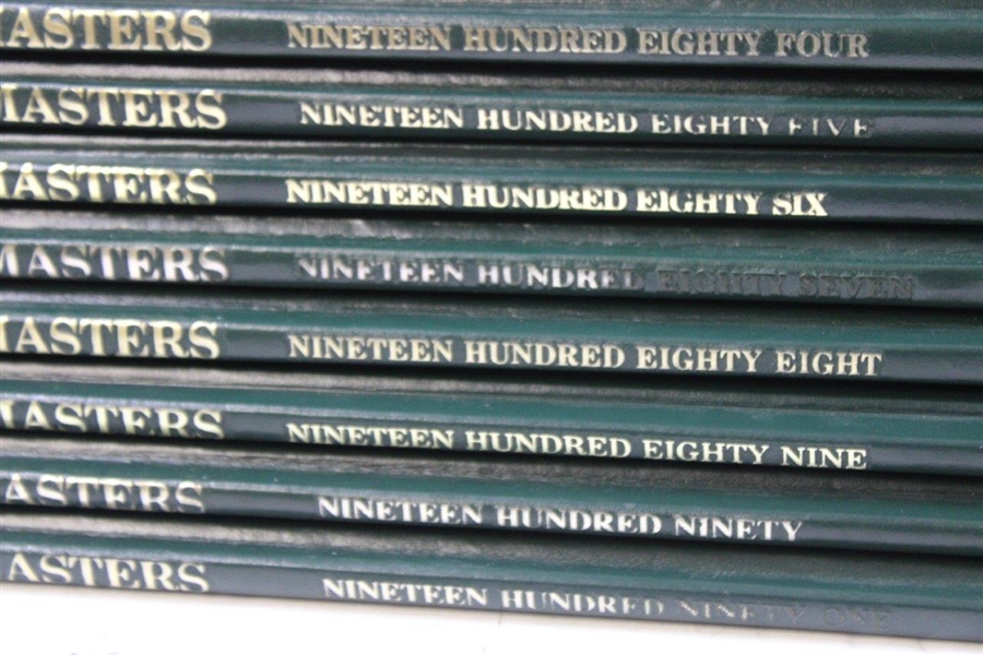Thirty (30) Masters Tournament Green Annual Books - Various Years from 1978-2019 