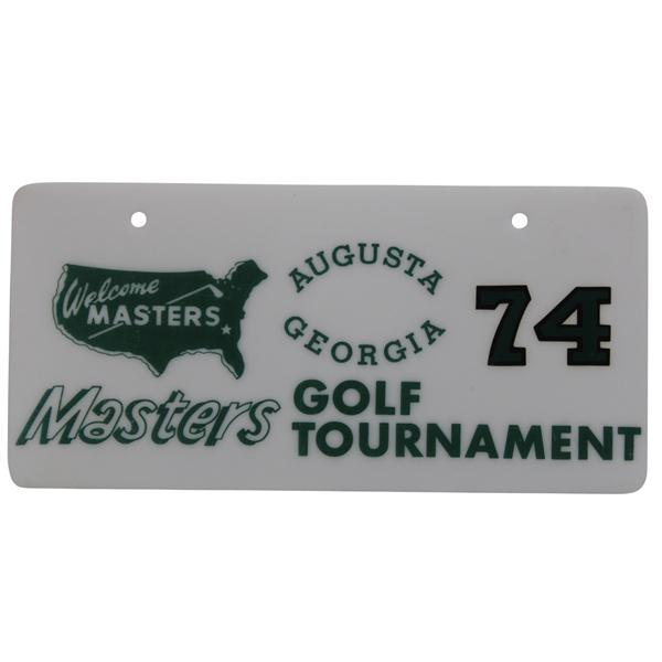 Welcome Masters Augusta Georgia Golf Tournament Courtesy Car License Plate #74