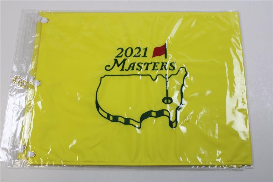 Six (6) Masters Tournament Flags in Original Sleeves - 2015-2018, 2021 & 2022