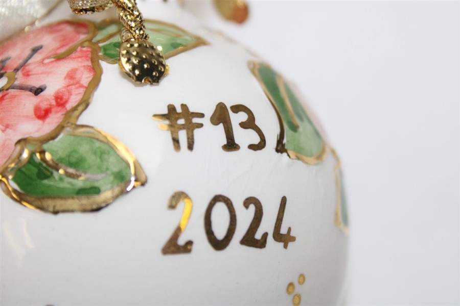 2024 Masters Tournament Logo Berckmans Place Hand Painted Ceramic Globe #13 in Original Box