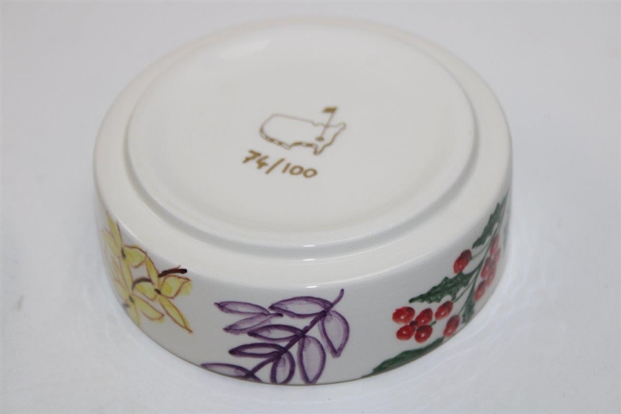 2024 Masters Tournament Logo Berckmans Place Hand Painted Floral Ceramic Box