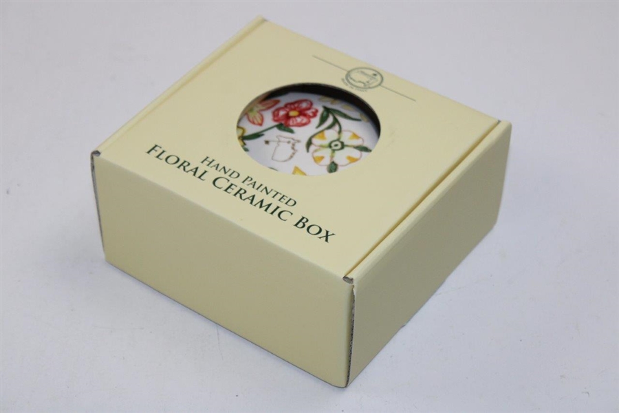 2024 Masters Tournament Logo Berckmans Place Hand Painted Floral Ceramic Box
