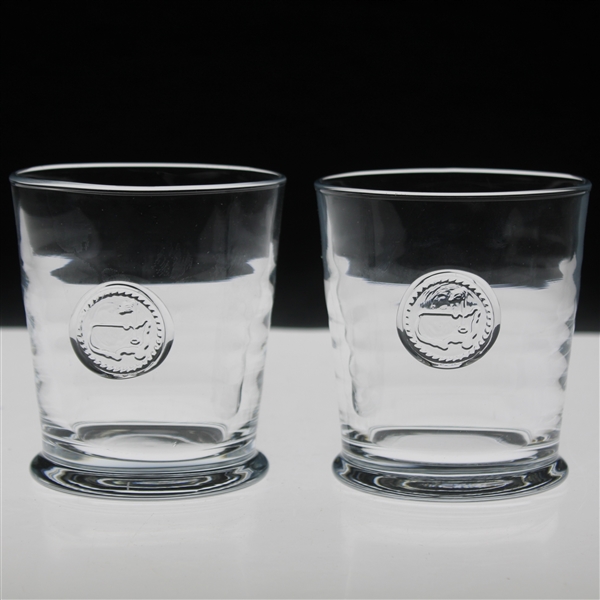 2024 Masters Tournament Set of Two Double Old Fashioned Glasses in Original Box 