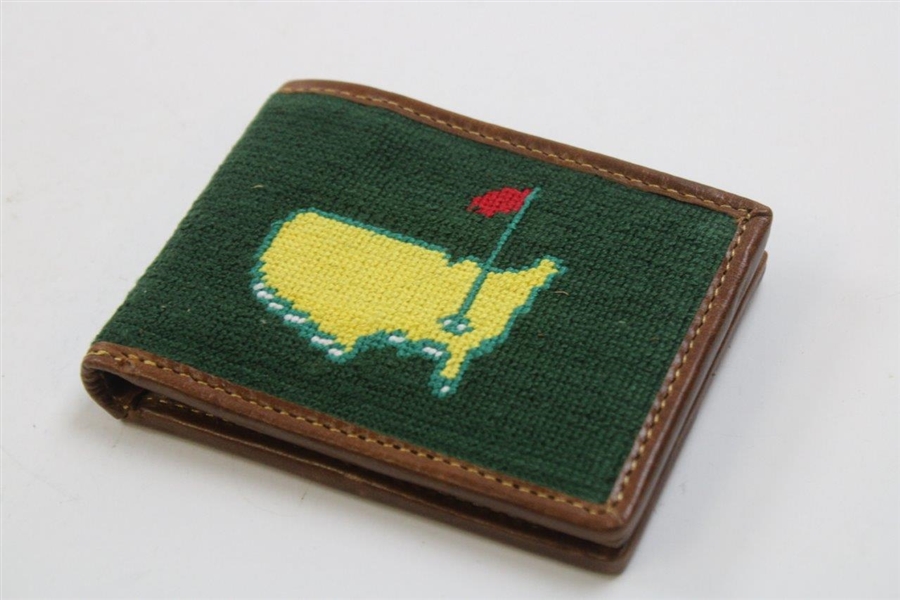 2024 Masters Tournament Logo Berckmans Place Green Hand-Stitched Needlepoint Wallet in Original Box 