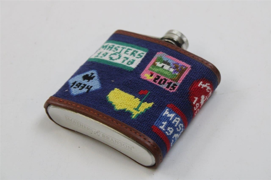 2024 Masters Tournament Logo Masters Badge Hand-Stitched Needlepoint Flask in Original Box