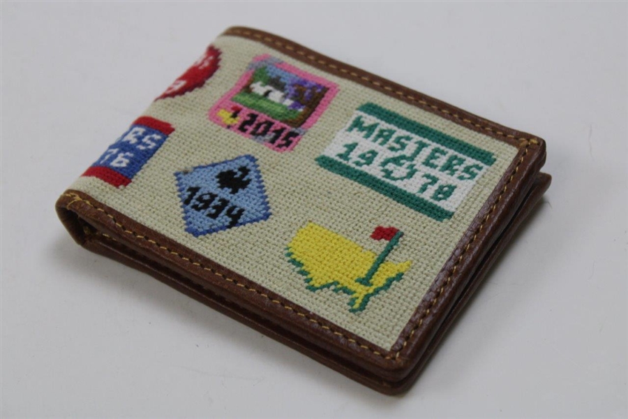 2024 Masters Tournament Logo Masters Badge Hand-Stitched Needlepoint Wallet in Original Box