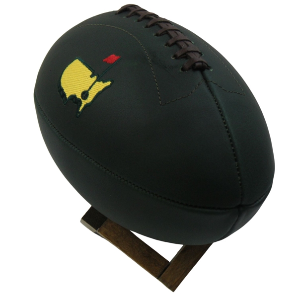 2024 Masters Tournament Green Leather Football with Wood Stand in Bag