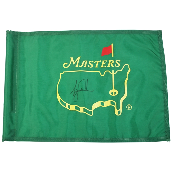 Tiger Woods Signed 2019 Masters Emerald Green Flag JSA ALOA