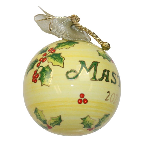 2024 Masters Hand Painted Yellow Ceramic Globe Ornament in Original Box