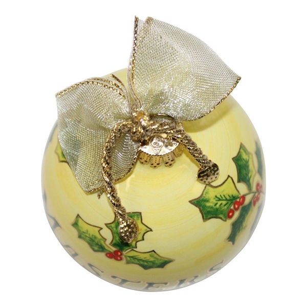 2024 Masters Hand Painted Yellow Ceramic Globe Ornament in Original Box