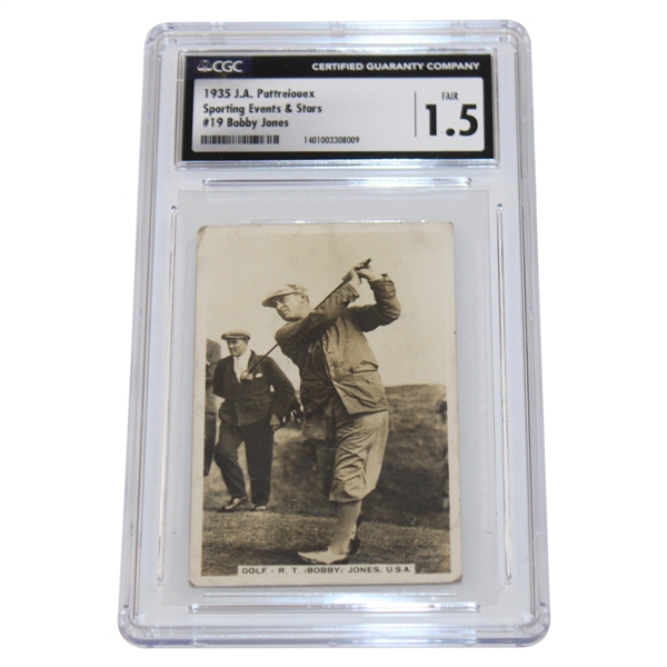 1935 JA Pattreiouex Sporting Events & Stars Bobby Jones Card CGC 1.5