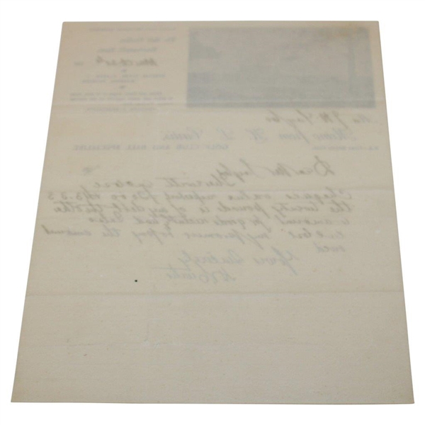Hand Written Letter To J.H. Taylor From H.L. Curtis
