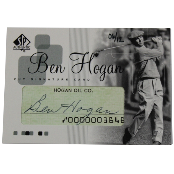 Ben Hogan Signed Upper Deck SP Authentic Cut Signature Card LTD ED #6/12 