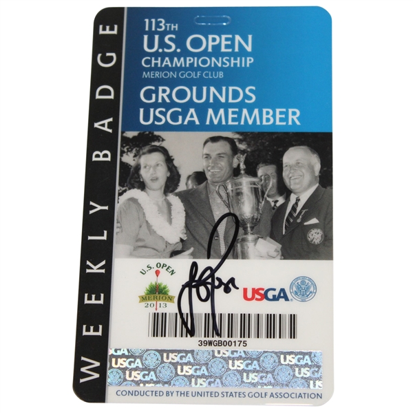 Justin Rose Signed 2013 US Open at Merion GC Badge JSA ALOA