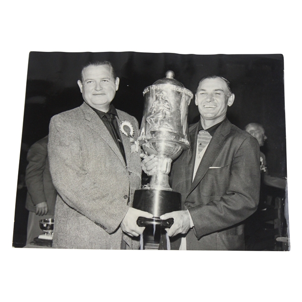Ben Hogan & John Jay Hopkins Holding Trophy 1956 Press Photo