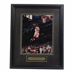 Michael Jordan Signed Dunking Oversized Photo - Framed UDA