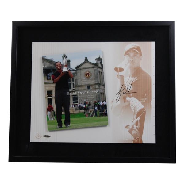 Tiger Woods Signed 2005 British Open at St Andrews Photo Collage - Framed UDA