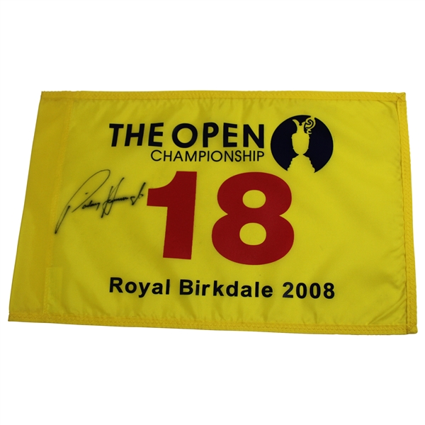 Padraig Harrington Signed 2008 The Open at Royal Birkdale Flag JSA ALOA