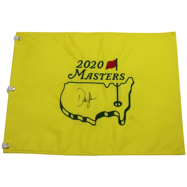 Dustin Johnson Signed 2020 Masters Embroidered Flag JSA ALOA