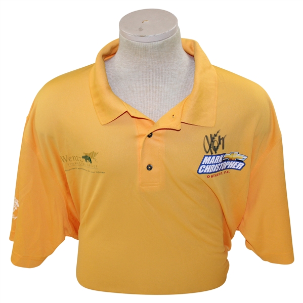 John Daly Signed Personal Chevrolet Light Orange Polo 3XL Golf Shirt w/Sponsors JSA ALOA