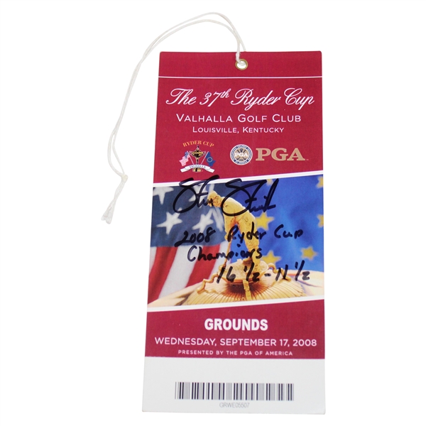 Steve Stricker Signed Ryder Cup Ticket With Jsa Cert