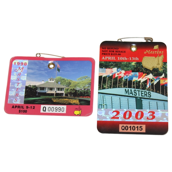 1998 & 2003 Masters Tournament SERIES Badges